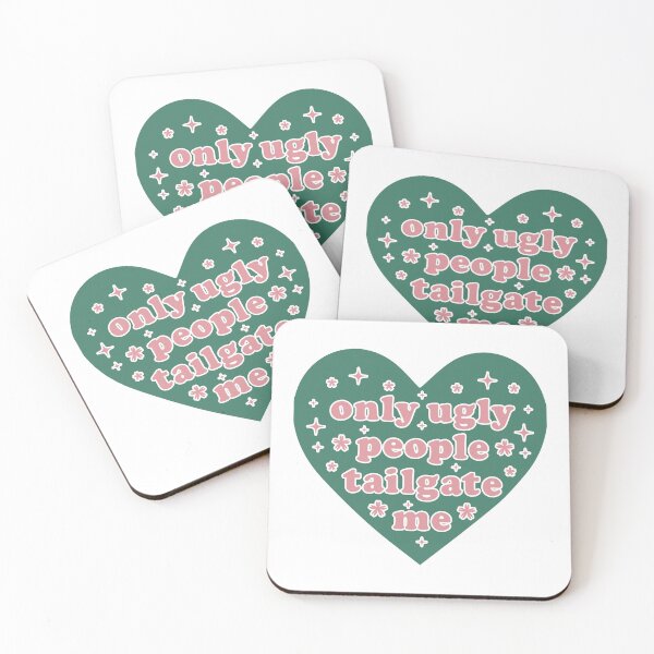 Item preview, Only Ugly People Tailgate Me Heart Bumper designed and sold by fanky-bumper.