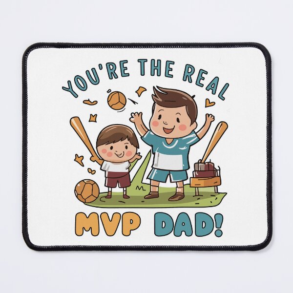 Item preview, Real MVP Dad: Heartwarming Father's Day Sports Illustration Father and Son Art designed and sold by HahaHandlesHub.