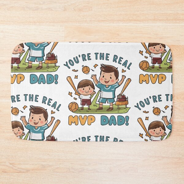 Item preview, Real MVP Dad: Heartwarming Father's Day Sports Illustration Father and Son Art designed and sold by HahaHandlesHub.