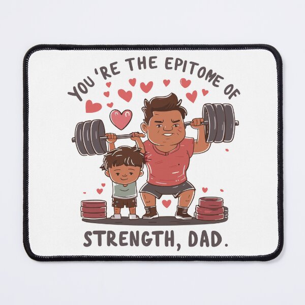 Item preview, Strength Exemplar Dad: Father's Day Empowering Weight Lifting Illustration designed and sold by HahaHandlesHub.