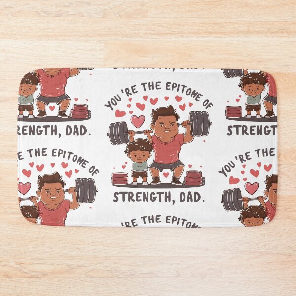 Item preview, Strength Exemplar Dad: Father's Day Empowering Weight Lifting Illustration designed and sold by HahaHandlesHub.