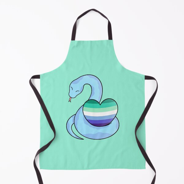 Item preview, Cute Happy Blue Snake Holding a Gay Man Flag Heart designed and sold by AroAxel.