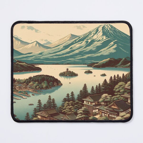 Item preview, Landmarks in Japan,  Lake Kawaguchiko in Ukiyo-e Style designed and sold by CulturalCurios.