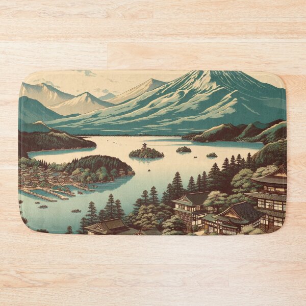 Item preview, Landmarks in Japan,  Lake Kawaguchiko in Ukiyo-e Style designed and sold by CulturalCurios.