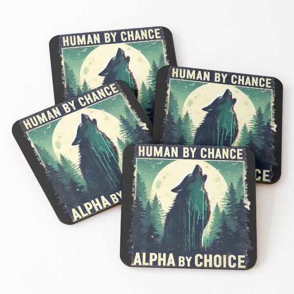Aperçu de l'œuvre Humain par hasard Alpha par choix Cool Wolf créée et vendue par TomFrontierArt.