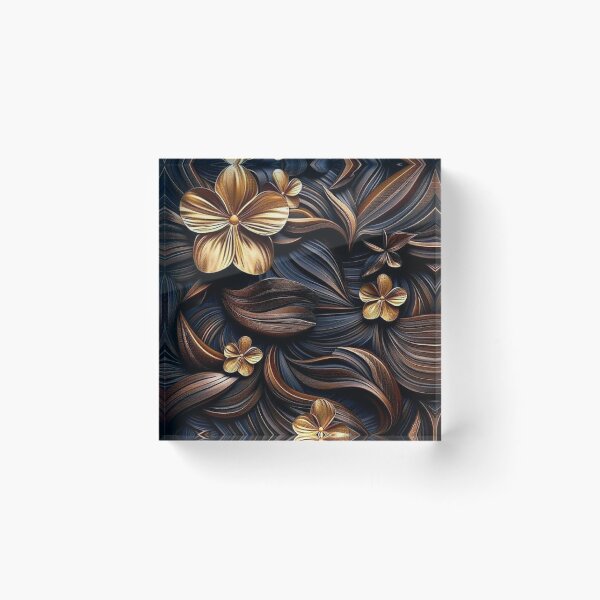 Item preview, Silver and Gold Glimmering Leaf Flowers designed and sold by CulinaryCenter.