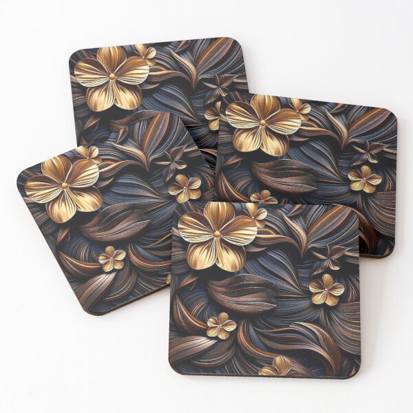 Item preview, Silver and Gold Glimmering Leaf Flowers designed and sold by CulinaryCenter.