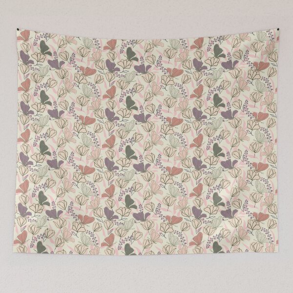 Item preview, Nature inspired whimsical butterfly garden with pink, green and purple butterflies designed and sold by JasmineGDesigns.