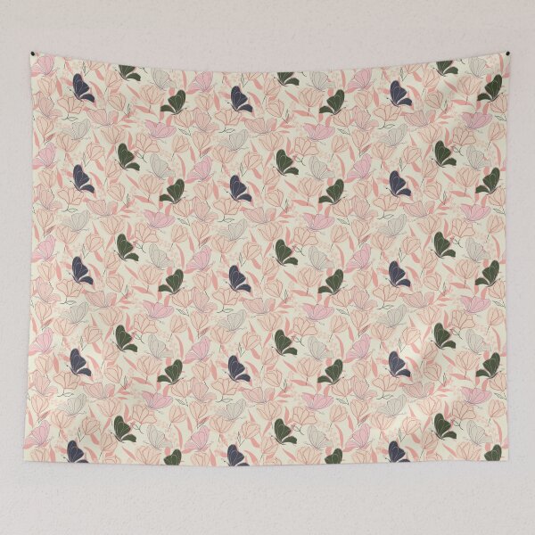 Item preview, Nature inspired whimsical butterfly garden with pink, green and purple butterflies designed and sold by JasmineGDesigns.