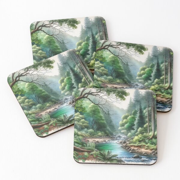 Item preview, Whispering Creek in the Misty Woodland designed and sold by ArtComixHaven.
