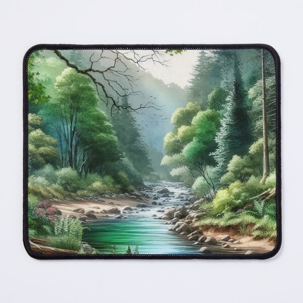 Item preview, Whispering Creek in the Misty Woodland designed and sold by ArtComixHaven.