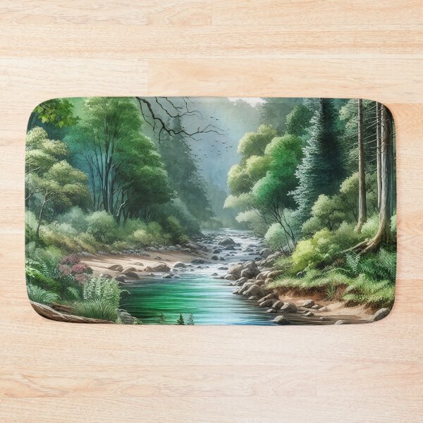Item preview, Whispering Creek in the Misty Woodland designed and sold by ArtComixHaven.