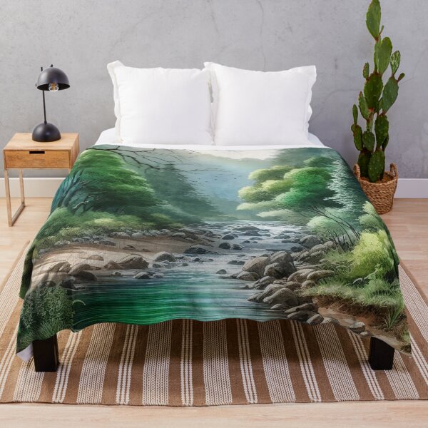 Item preview, Whispering Creek in the Misty Woodland designed and sold by ArtComixHaven.
