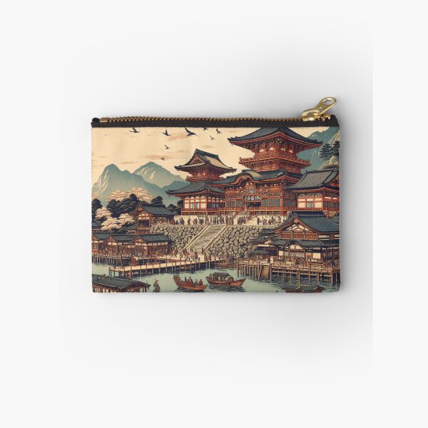 Item preview, Landmarks in Japan, Zenkoji Temple and the Ferry in Ukiyo-e Style designed and sold by CulturalCurios.