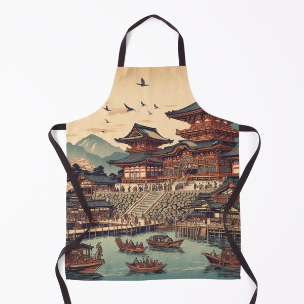 Item preview, Landmarks in Japan, Zenkoji Temple and the Ferry in Ukiyo-e Style designed and sold by CulturalCurios.