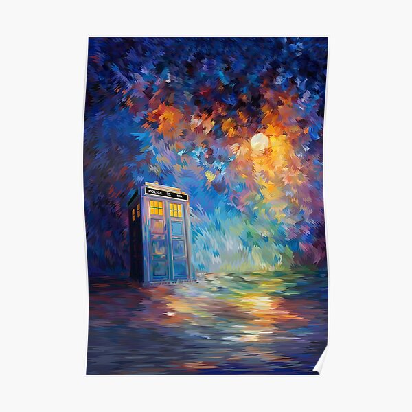 Phone box with the moon light Poster
