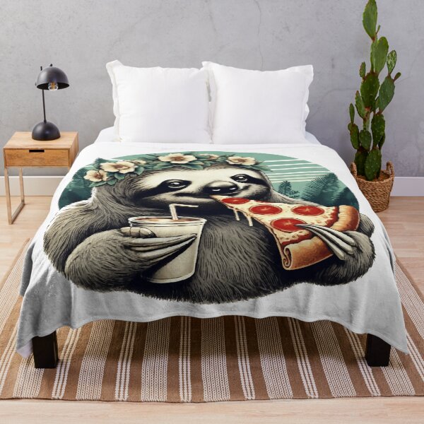 Item preview,  Sloth with pizza designed and sold by MiroArtAbstra.
