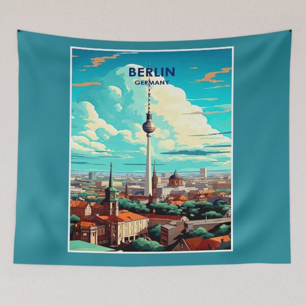 Item preview, Berlin Germany Vintage Travel and Tourism Advertising Print designed and sold by posterbobs.