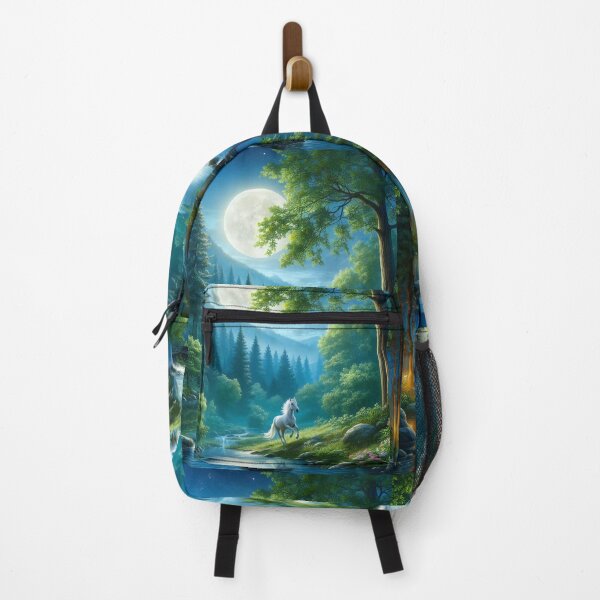 Item preview, Enchanted Moonrise Over Misty Forest Stream designed and sold by ArtComixHaven.