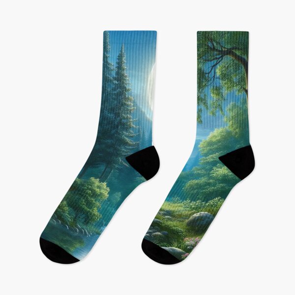 Item preview, Enchanted Moonrise Over Misty Forest Stream designed and sold by ArtComixHaven.