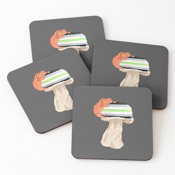 Item preview, Agender Pride Frog on a Mushroom  designed and sold by ghostscreations.