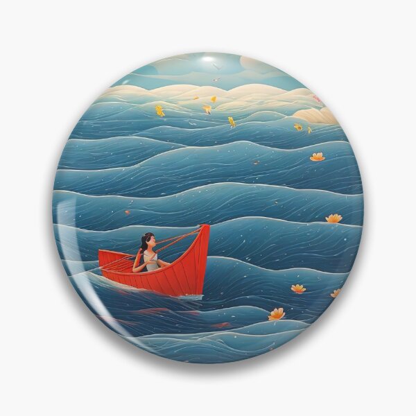 Item preview, Flower sea with a little red Boat designed and sold by Alma Lee.