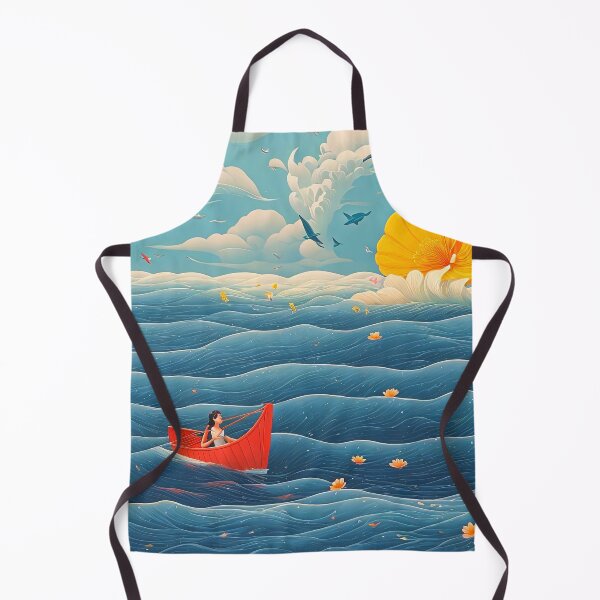 Item preview, Flower sea with a little red Boat designed and sold by Alma Lee.