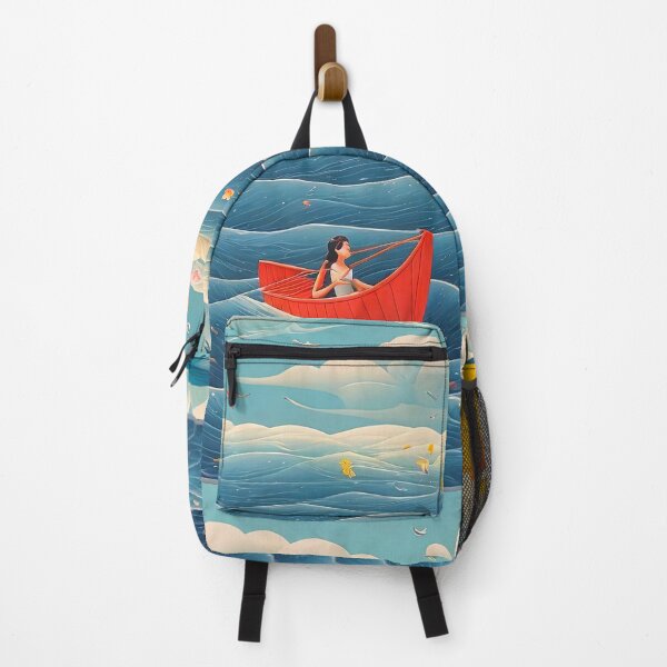 Item preview, Flower sea with a little red Boat designed and sold by Alma Lee.