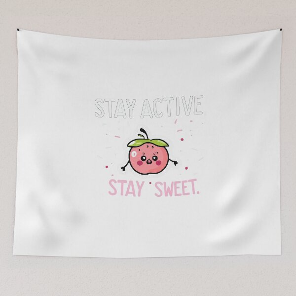 Item preview, Stay Active, Stay Sweet - Kawaii Fruit Fitness designed and sold by NiftyWrx.