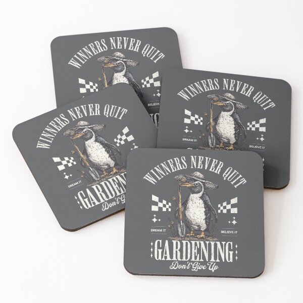 Item preview, Penguin Gardening Winners Never Quit Dont Give Up designed and sold by RR-Arts.