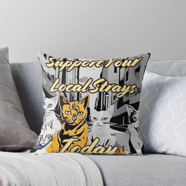 Item preview, Support Your Local Strays Today- Pop Art Urban Alley Cats designed and sold by Wolvescreate.