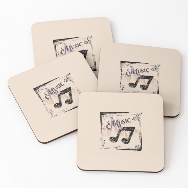 Item preview, Music Notes With Sound Waves Framed & Distressed designed and sold by BrightrDayMusicArt.