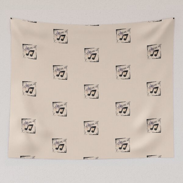 Item preview, Music Notes With Sound Waves Framed & Distressed designed and sold by BrightrDayMusicArt.