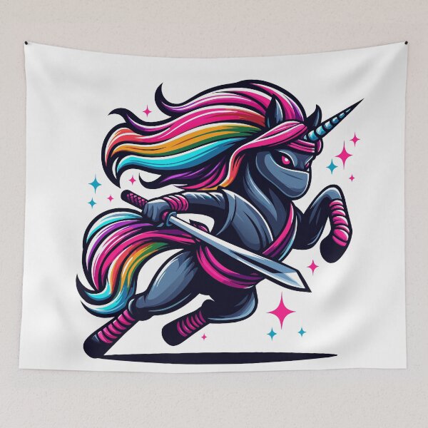 Item preview, Ninja Mystical Warrior Unicorn designed and sold by Designowner.