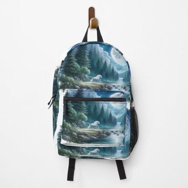 Item preview, Moonlight Sonata White Horse by the Mountain Stream designed and sold by ArtComixHaven.