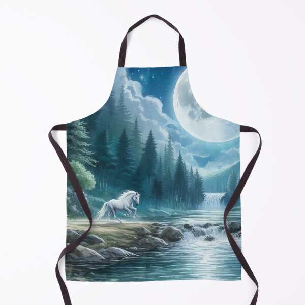Item preview, Moonlight Sonata White Horse by the Mountain Stream designed and sold by ArtComixHaven.