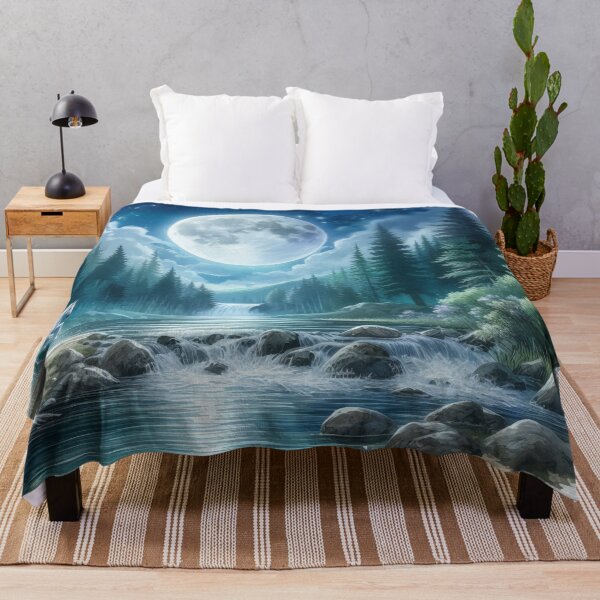 Item preview, Moonlight Sonata White Horse by the Mountain Stream designed and sold by ArtComixHaven.
