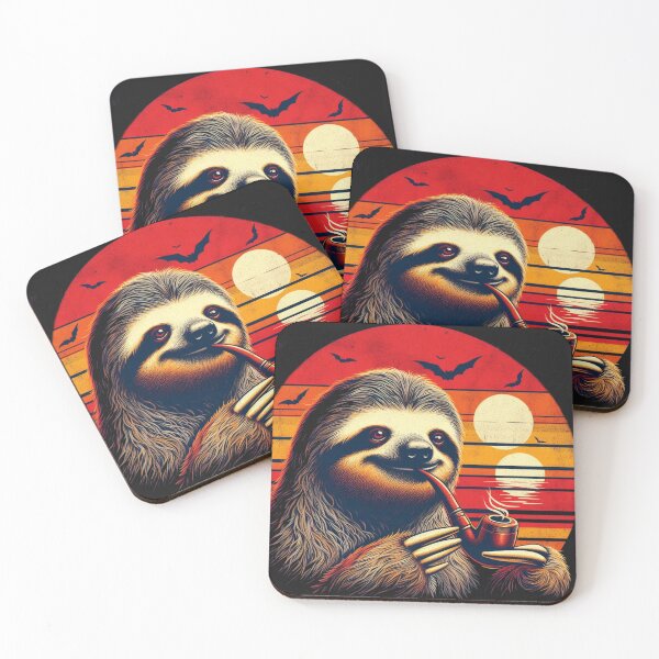 Item preview, sloths with pipe designed and sold by MiroArtAbstra.
