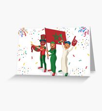 Moroccan Football Fans Greeting Card