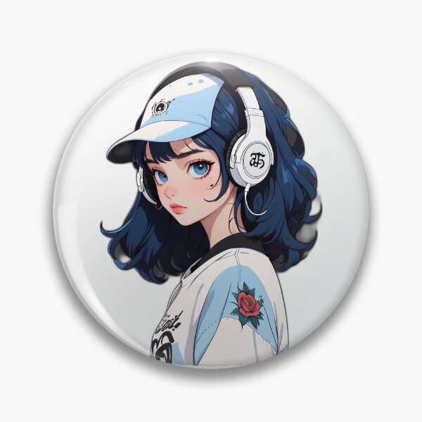 Item preview, Girl with Blue Hair and Headphones designed and sold by natalielaf.