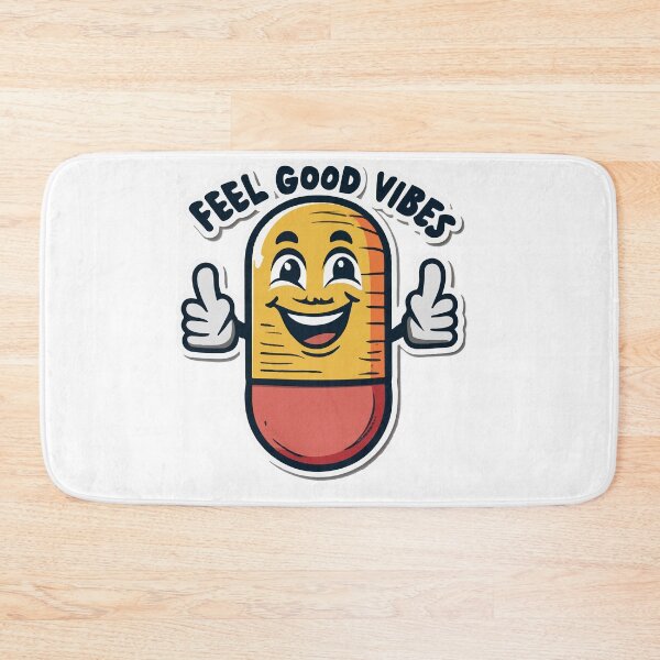 Item preview, Cheerful Pill Character - Feel Good Vibes designed and sold by NiftyWrx.