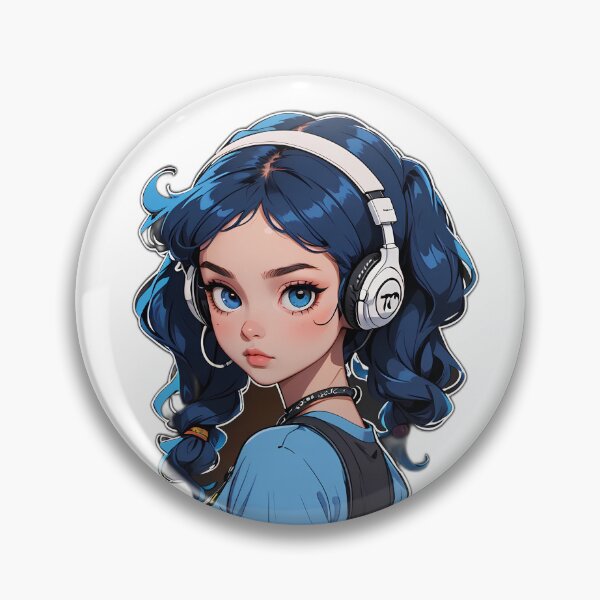 Item preview, Girl with Blue Hair and Headphones designed and sold by natalielaf.
