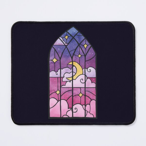 Item preview, Crescent moon stained glass window designed and sold by Ellen Wilberg.