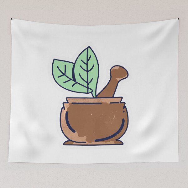 Item preview, Natural Remedies Mortar and Pestle Watercolor Art designed and sold by NiftyWrx.