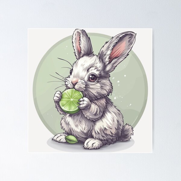 Item preview, Bunny eating a lime designed and sold by MendaciousMina.