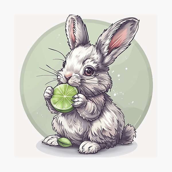 Item preview, Bunny eating a lime designed and sold by MendaciousMina.
