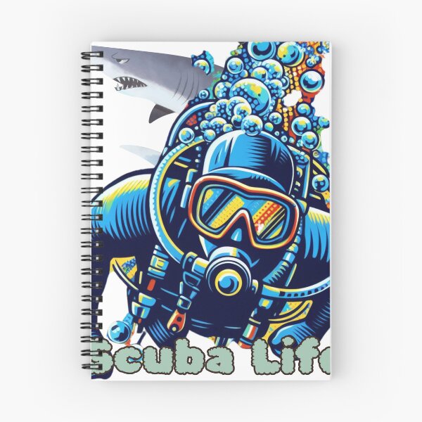 Artikelvorschau, Scuba Life - Pop Art Taucher und Hai entworfen und verkauft von Wolvescreate.