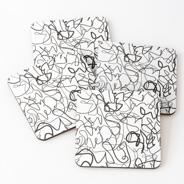 Item preview, Scribble Doodle Pen Abstract Pattern Modern Minimalistic Black designed and sold by hopecope.