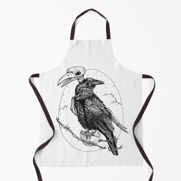 Item preview, Raven with skeleton pen illustration designed and sold by Catherine Elliott Art.