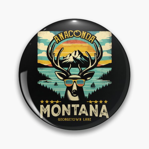 Item preview, Anaconda Montana - Vintage Retro Mule Deer Sunglasses Georgetown Lake Montana Gift designed and sold by JUSTBEELEGANT.